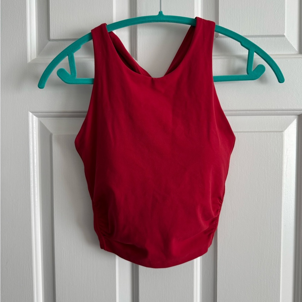 Athleta Red Conscious Twist Crop Sports Bra - S